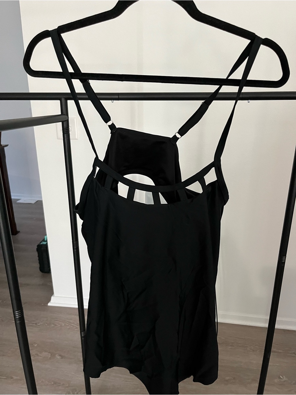 Black Strappy Swim Tank